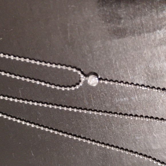 SALE! Genuine Platinum PT850 Necklace Hanging Diamond Platinum Bead 2.1g 40cm - Picture 12 of 14